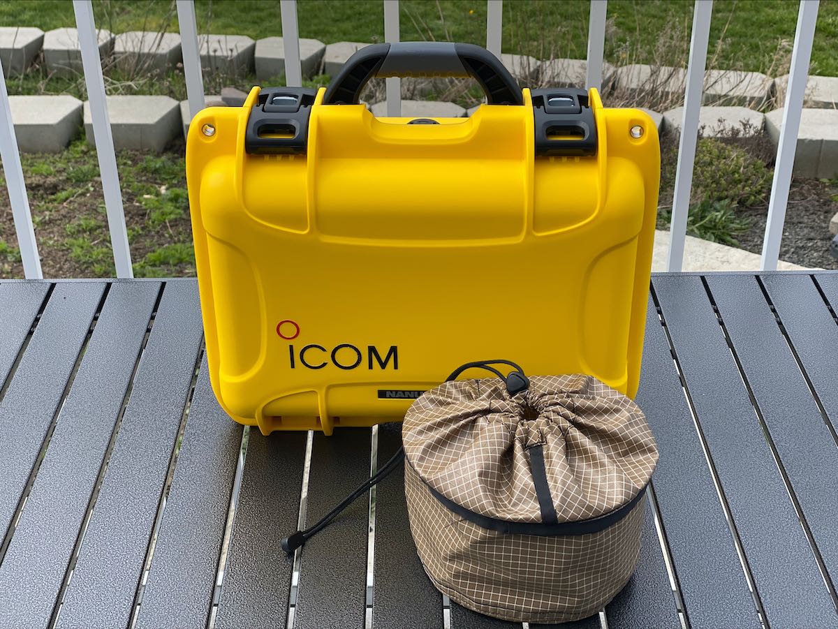 Jim's Icom IC-705 travel kit housed in a Nanuk 915 rugged
