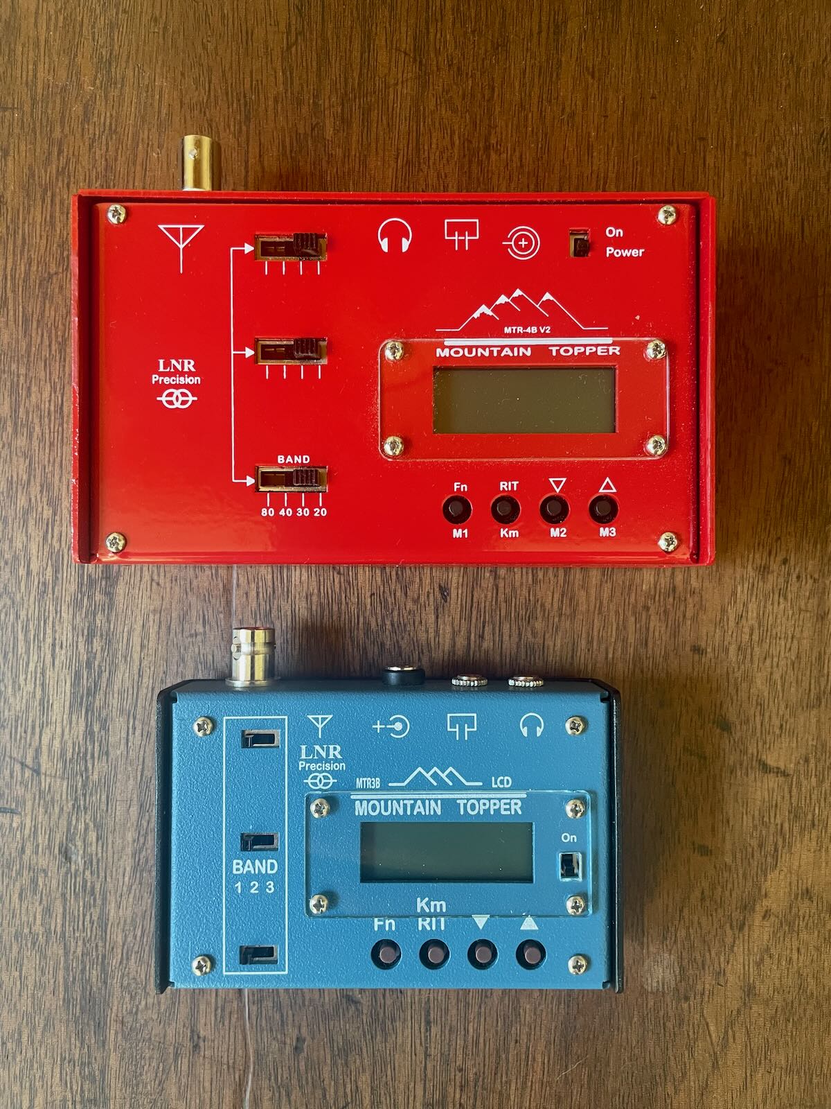Photos: Comparing sizes of the Mountain Topper MTR-4B, MTR-3B, and Elecraft  KX2